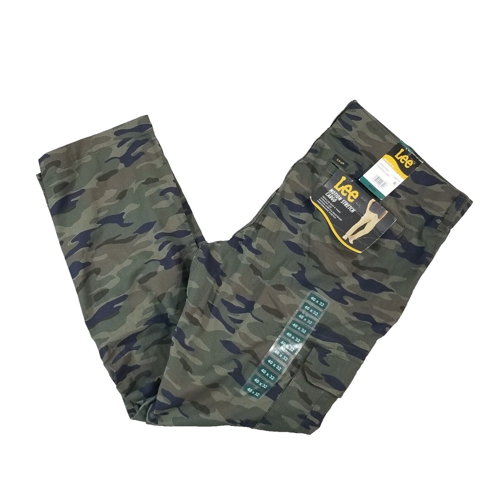 Lee‎ Motion Stretch Camo Cargo Pants Mens 40x32 Green Comfort Waist NEW